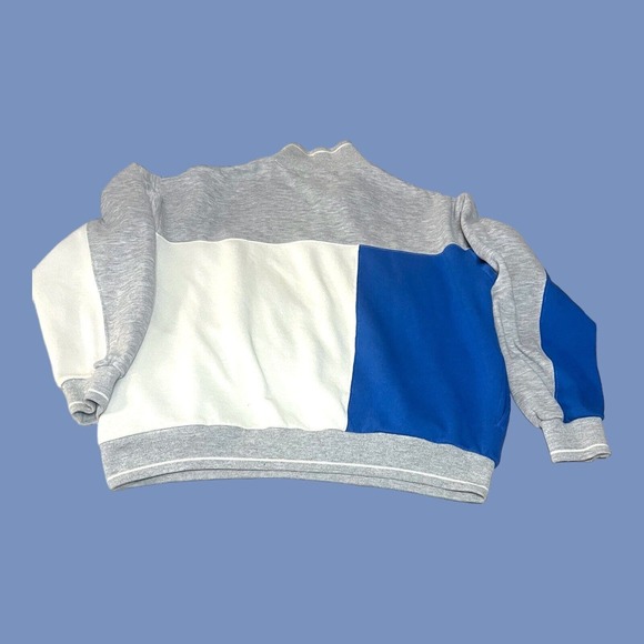 Vintage Nike 1/4 Zip Up Jacket Spell out Sweatshirt Blue/White Block Grey Tag - Picture 5 of 8